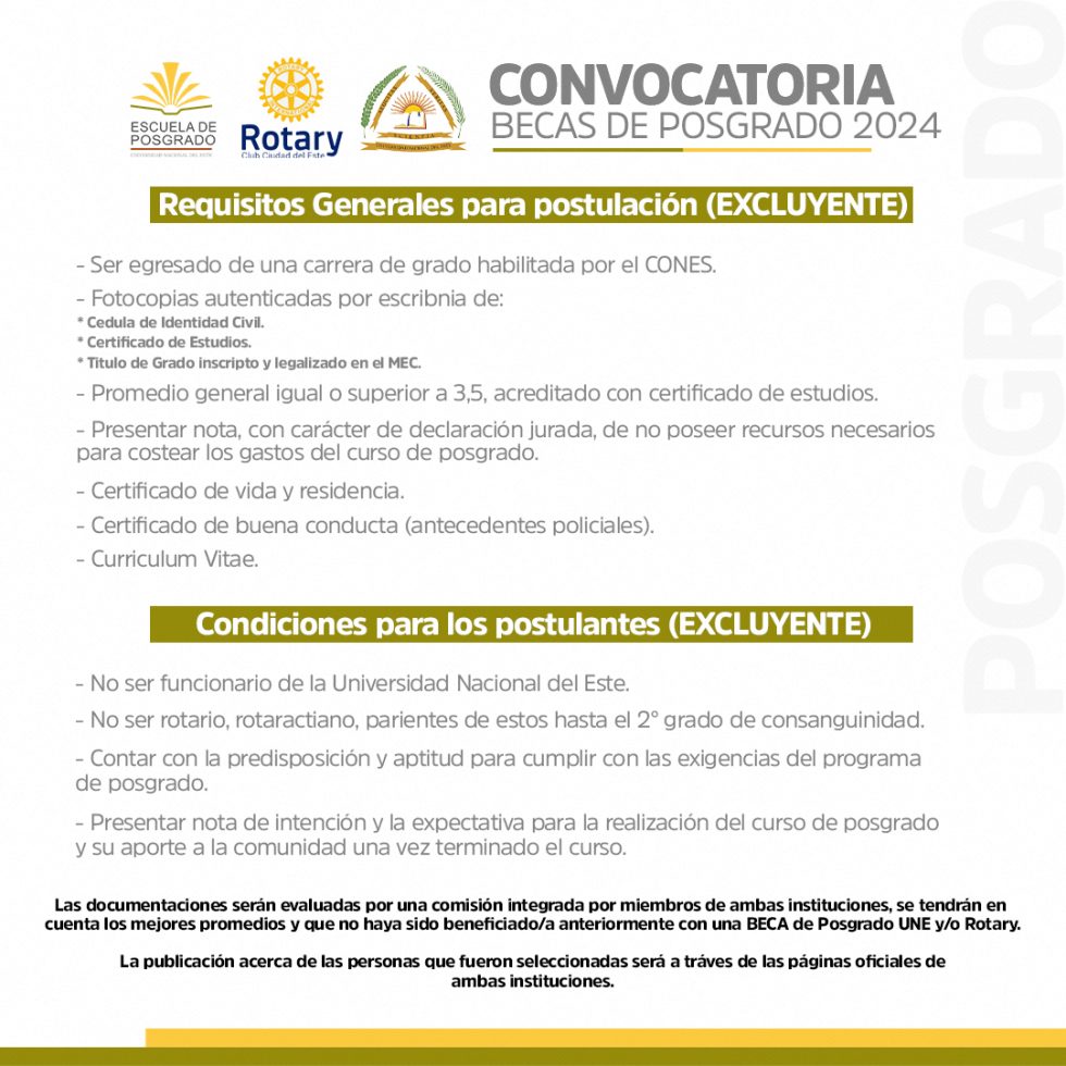 Convocatoria Abierta Para Becas De Posgrado Espo Une Y Rotary